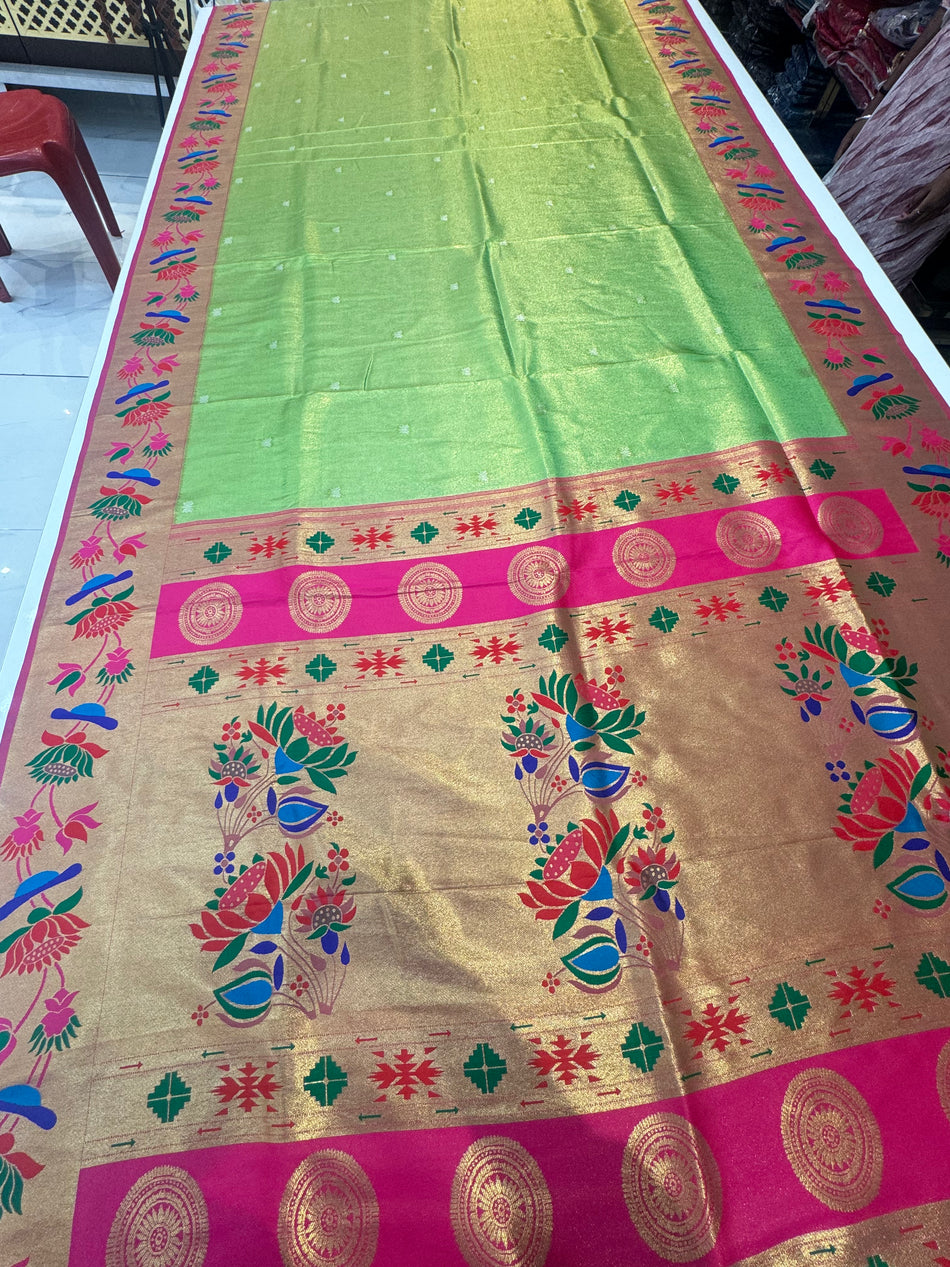 South Indian lotus tissue (parrot /popti colour )