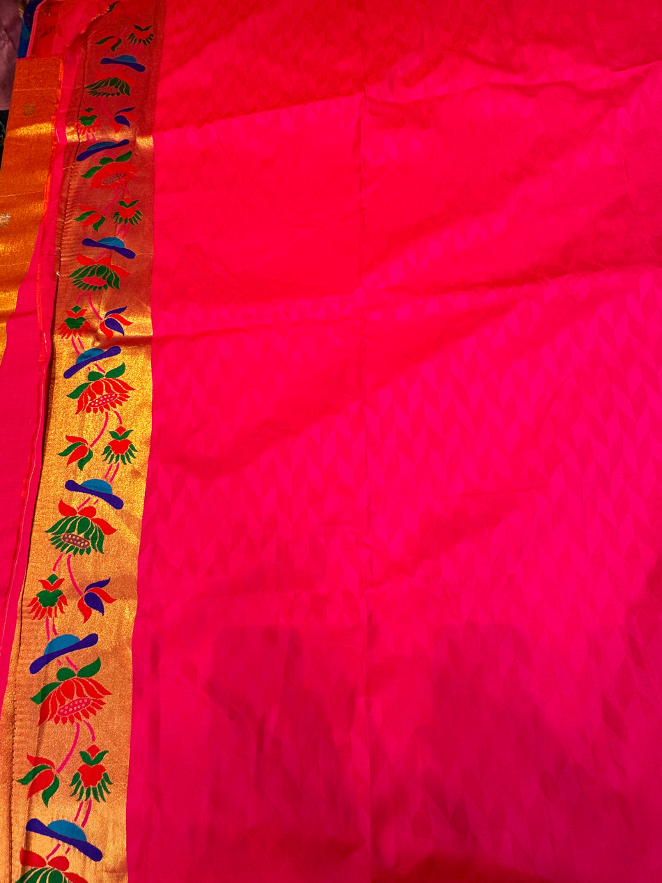 South Indian tissue lotus saree(light orange shade )