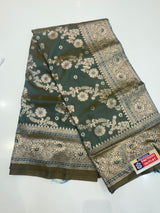 Jahlar saree (fita pista colour )
