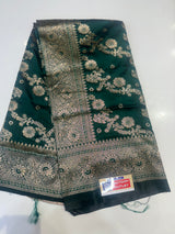 Jahlar saree (green colour )
