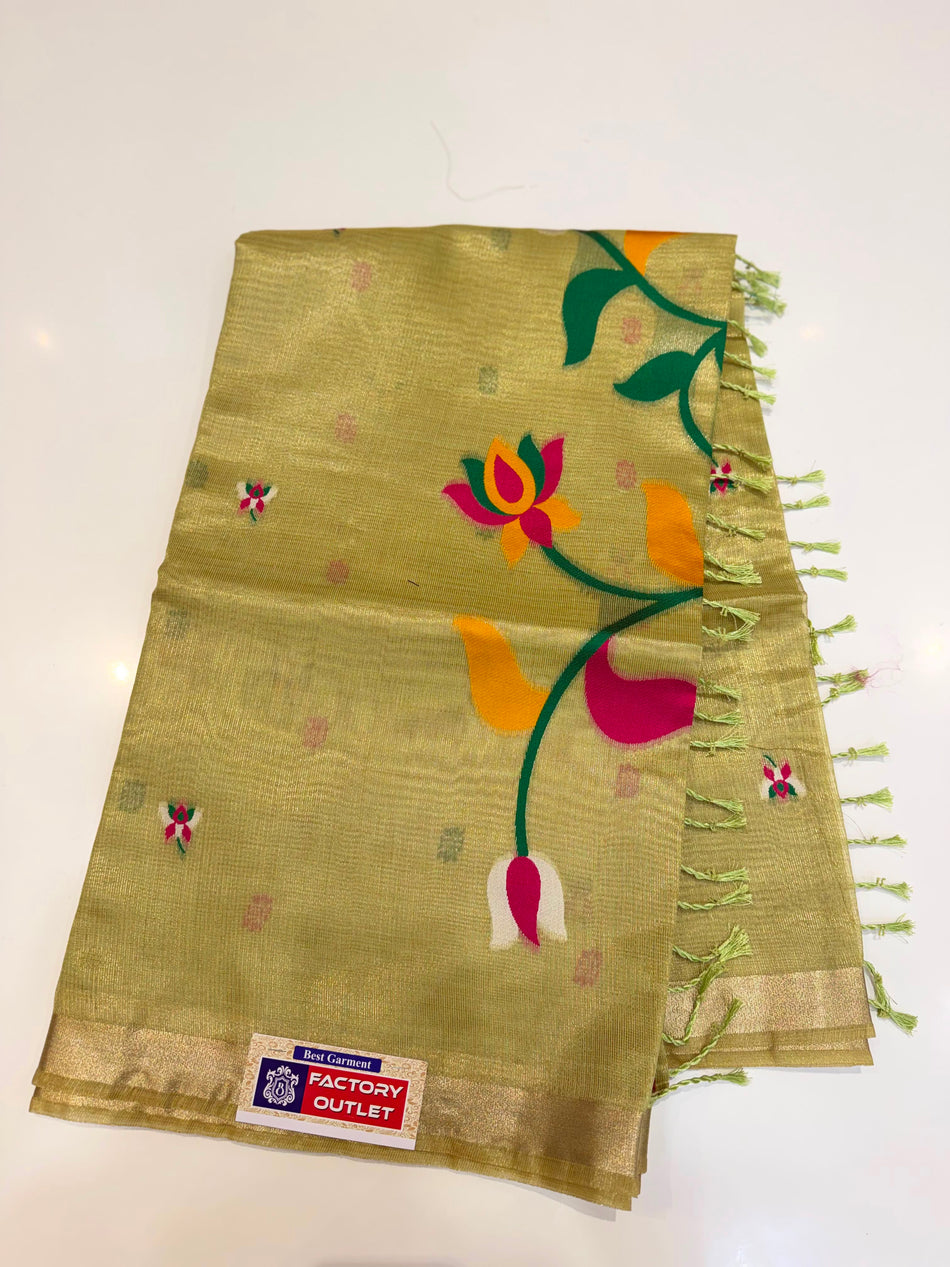 Jamdhani  tissue ( parrot / popti light colour )