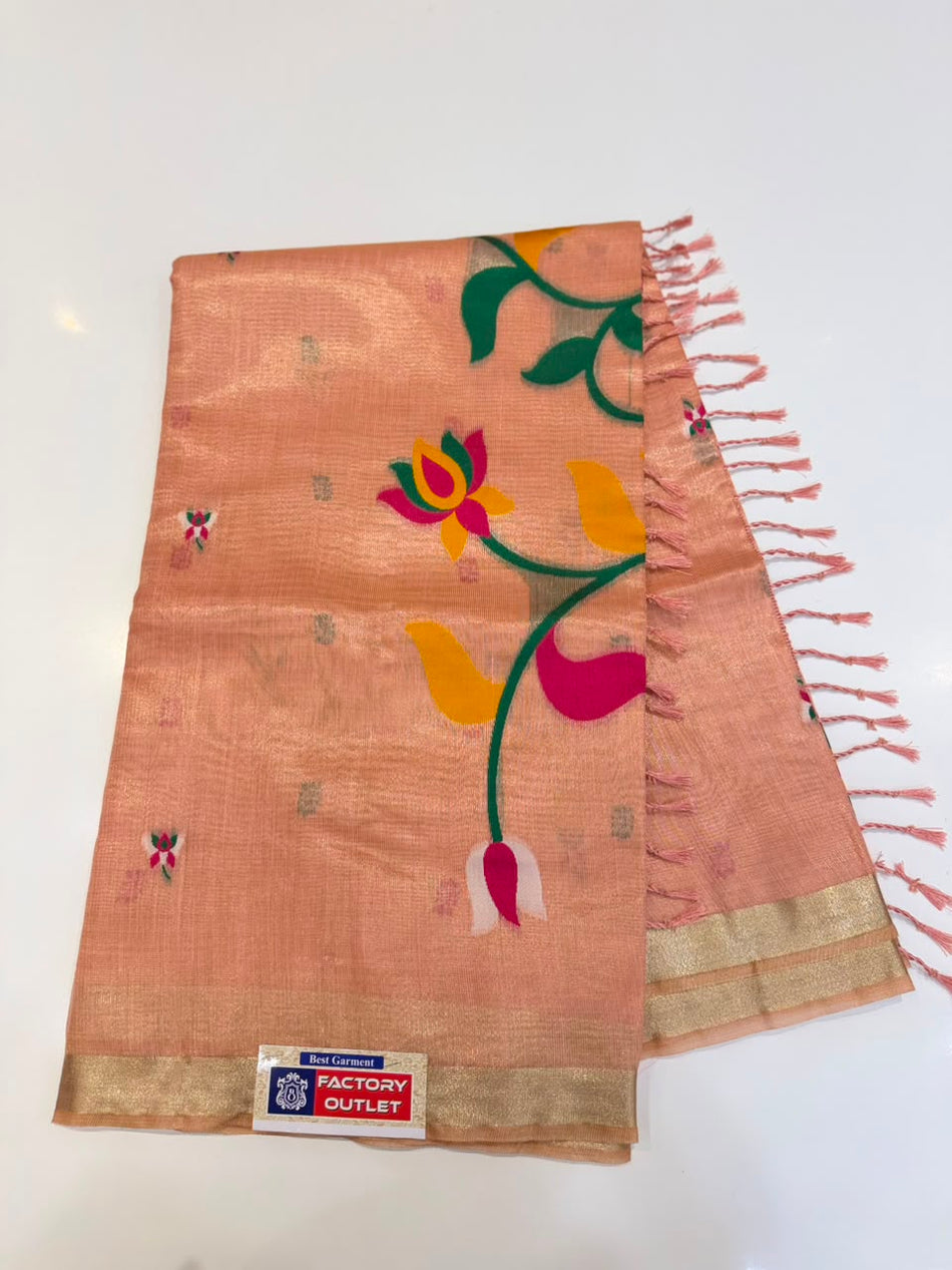 Jamdani tissue ( pink colour  )