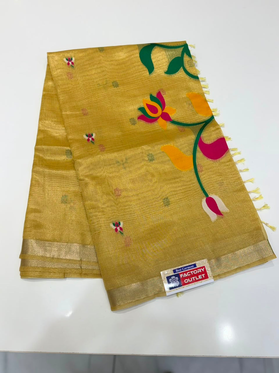 Jamdani tissue ( golden colour )