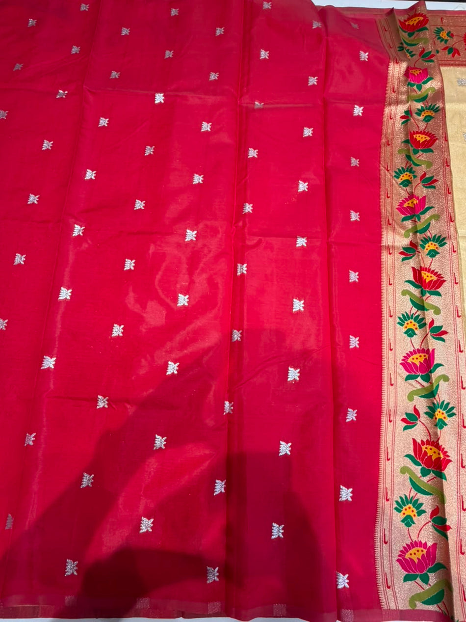 Lotus Tissue Saree (Golden Beige)