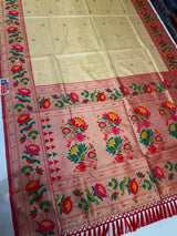Lotus Tissue Saree (Golden Beige)