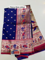 PAITHANI LOTUS BORDER : (COLOUR : HEAVY BLUE)