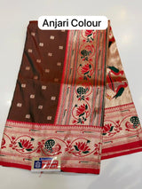 PAITHANI LOTUS BORDER : (COLOUR : ANJARI)