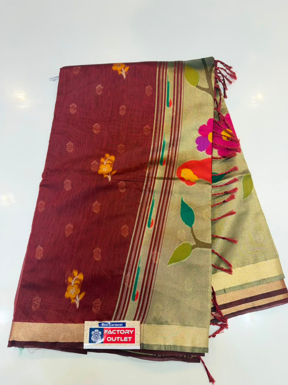 MEENA JAMDHANI SAREE (COLOUR : MAROON)
