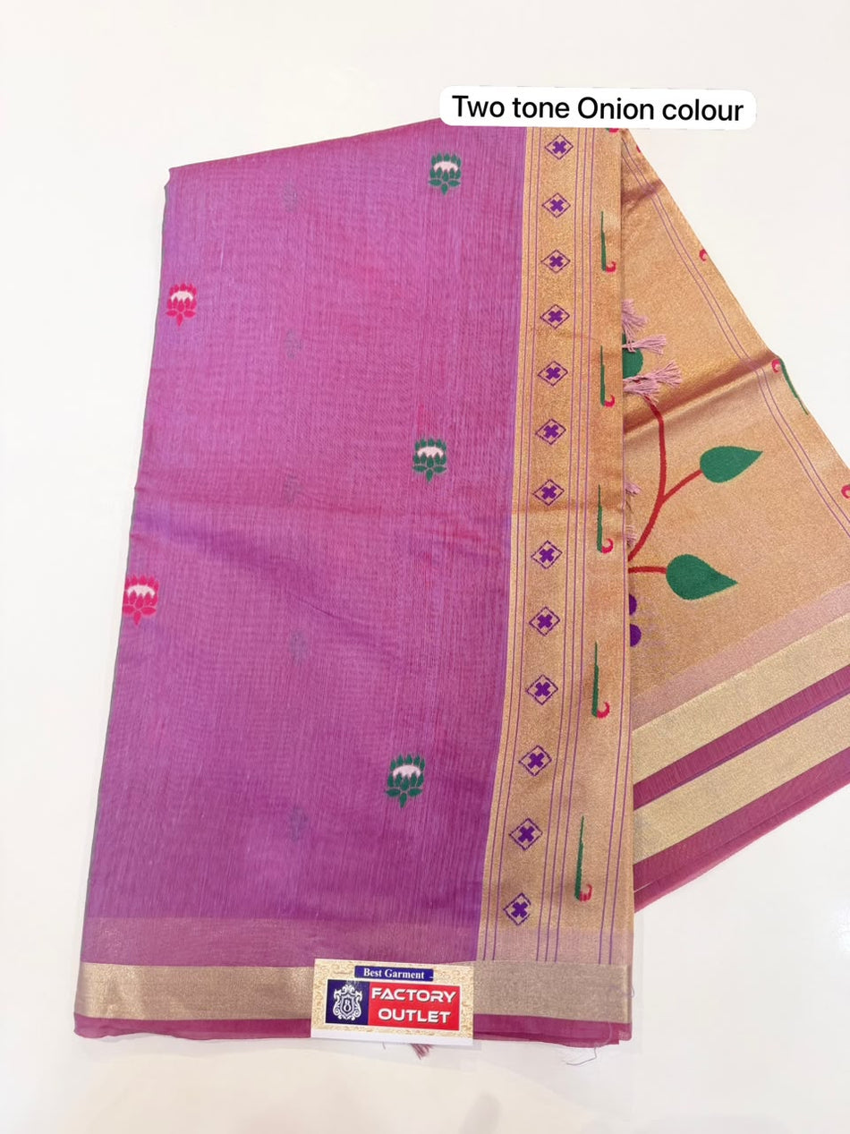 TWO TONE JAMDHANI PAITHANI (COLOUR : TWO TONE ONION)