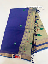 TWO TONE JAMDHANI PAITHANI SAREE (COLOUR : TWO TONE DARK PURPLE )