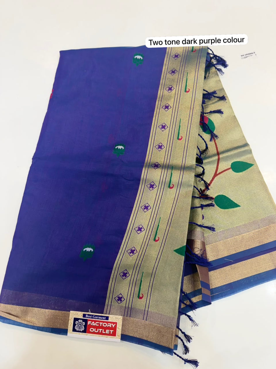 TWO TONE JAMDHANI PAITHANI SAREE (COLOUR : TWO TONE DARK PURPLE )