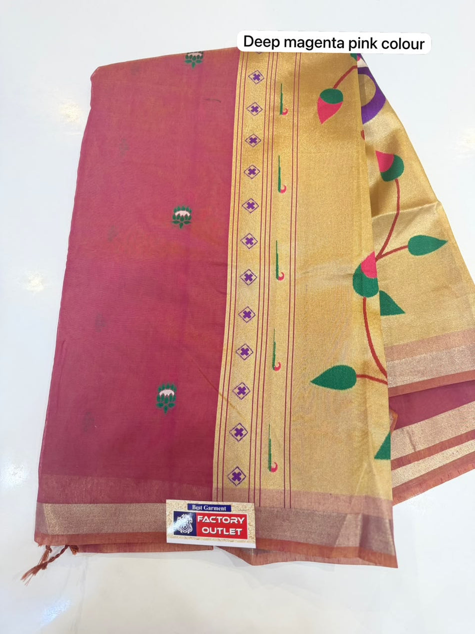 TWO TONE JAMDHANI PAITHANI SAREE (COLOUR : TWO TONE MAGENTA PINK )