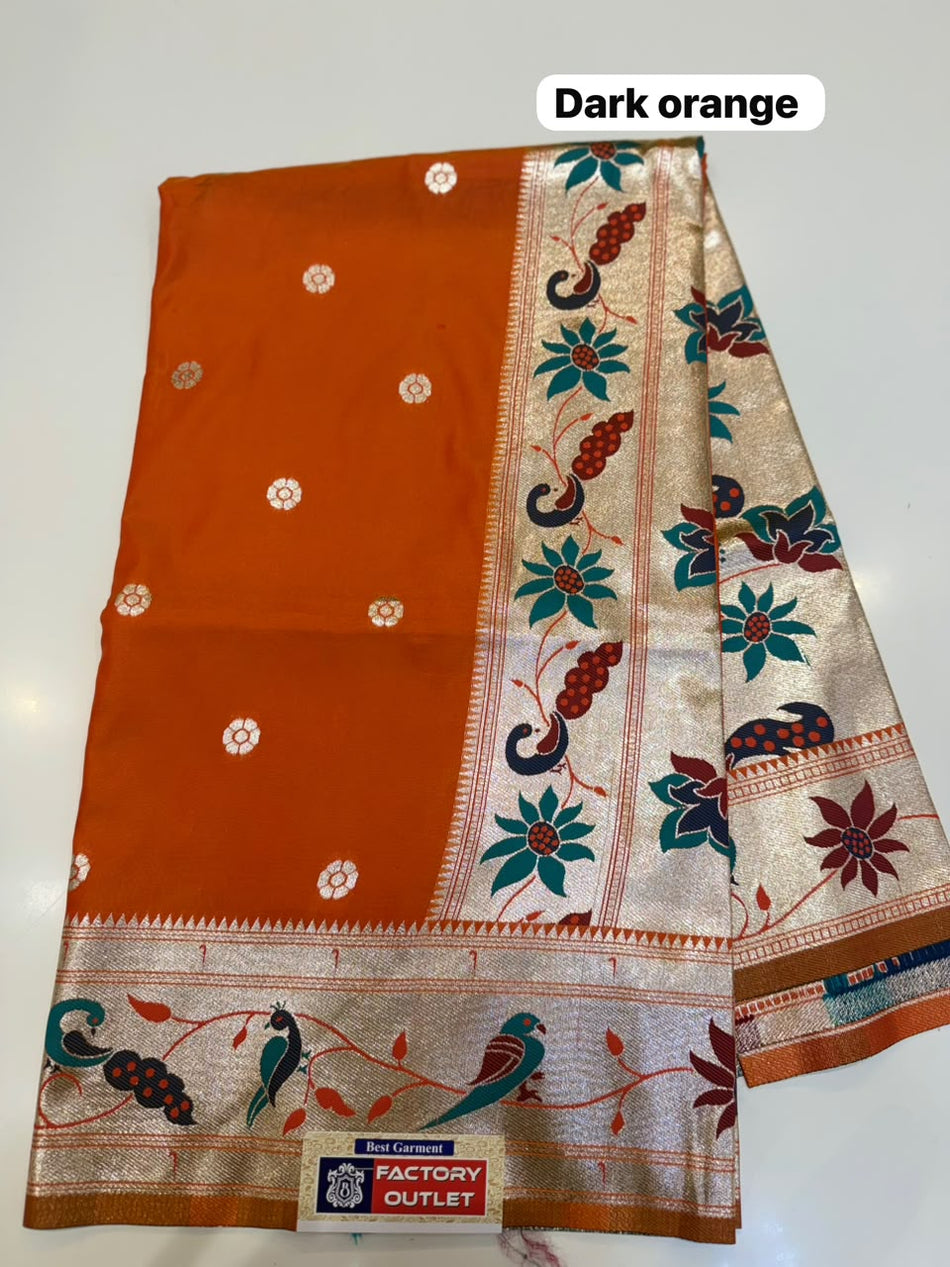 MORE POPAT PAITHANI SAREE (COLOUR : DARK ORANGE)