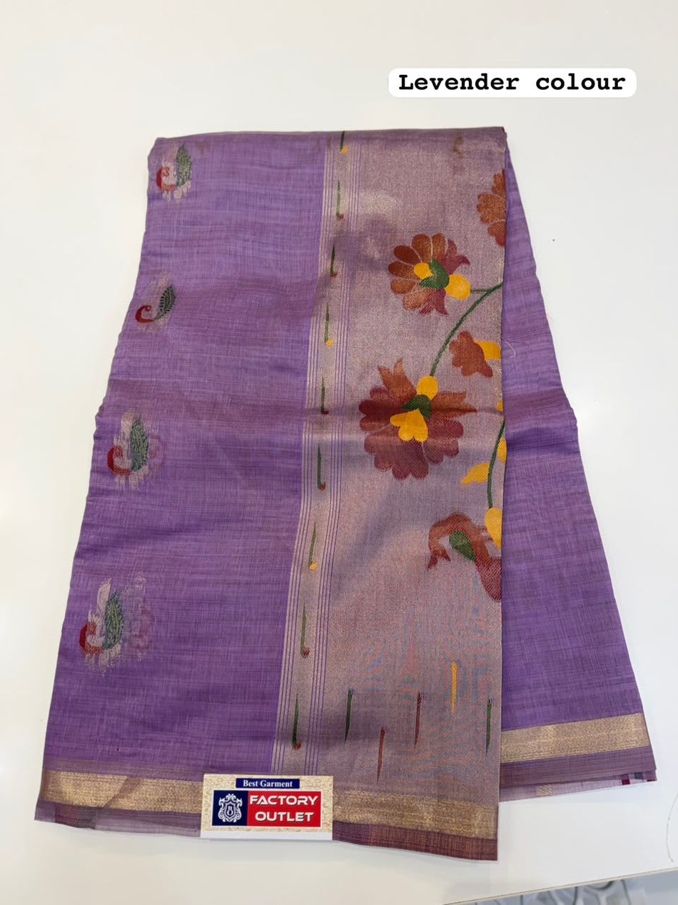 CHANDARI JAMDHANI SAREE (COLOUR : LEVENDER)