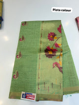 CHANDARI JAMDHANI SAREE (COLOUR : PISTA)