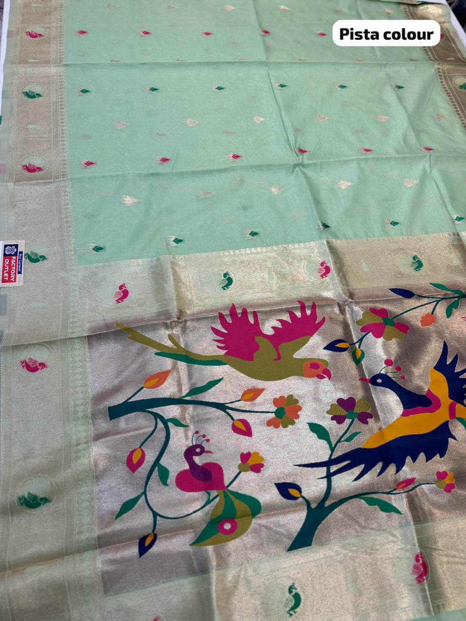 BAMBOO PAITHANI SAREE (COLOUR : PISTA)