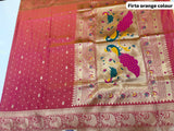 NEW MORE PAITHANI SAREE ( COLOUR : FIRTA ORANGE)