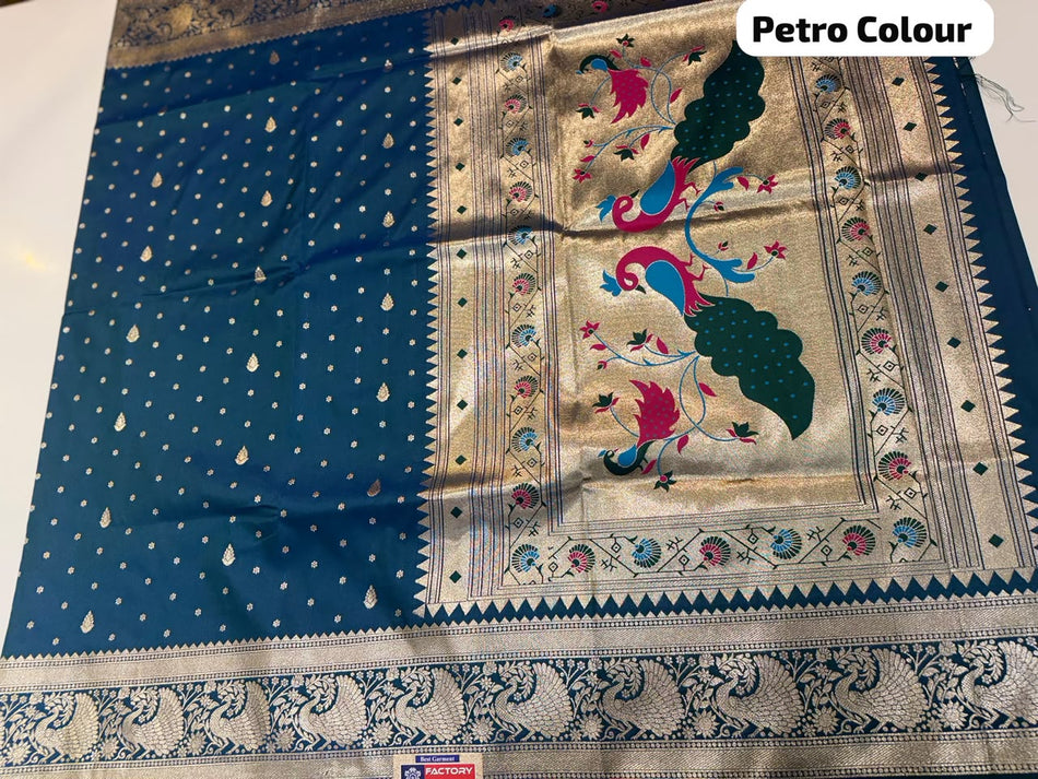 NEW MORE PAITHANI SAREE (COLOUR : PETRO)