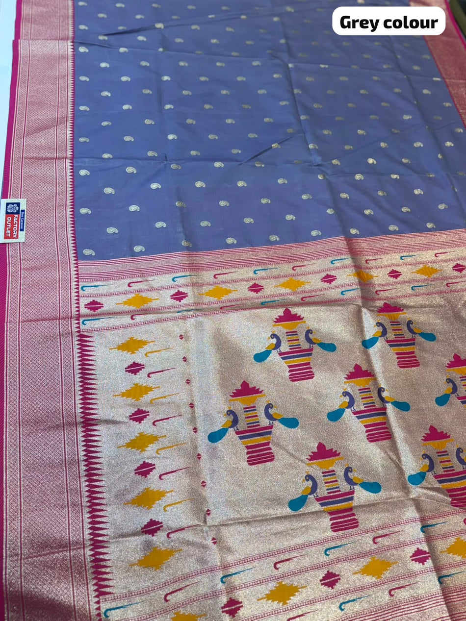 MAHARASHTRA PAITHANI SAREE (COLOUR : GREY)