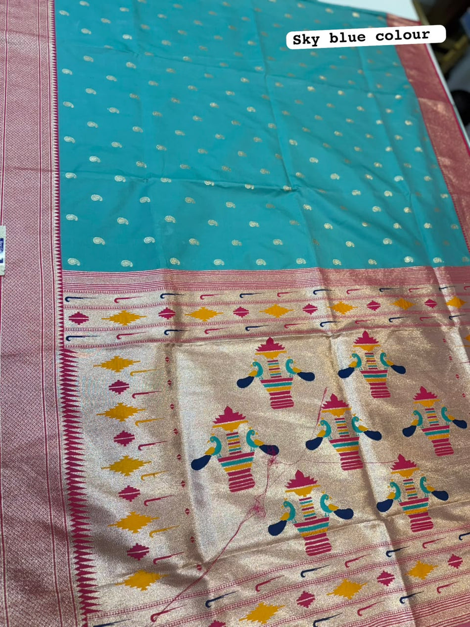 MAHARASHTRA PAITHANI SAREE (COLOUR : SEA COLOR)