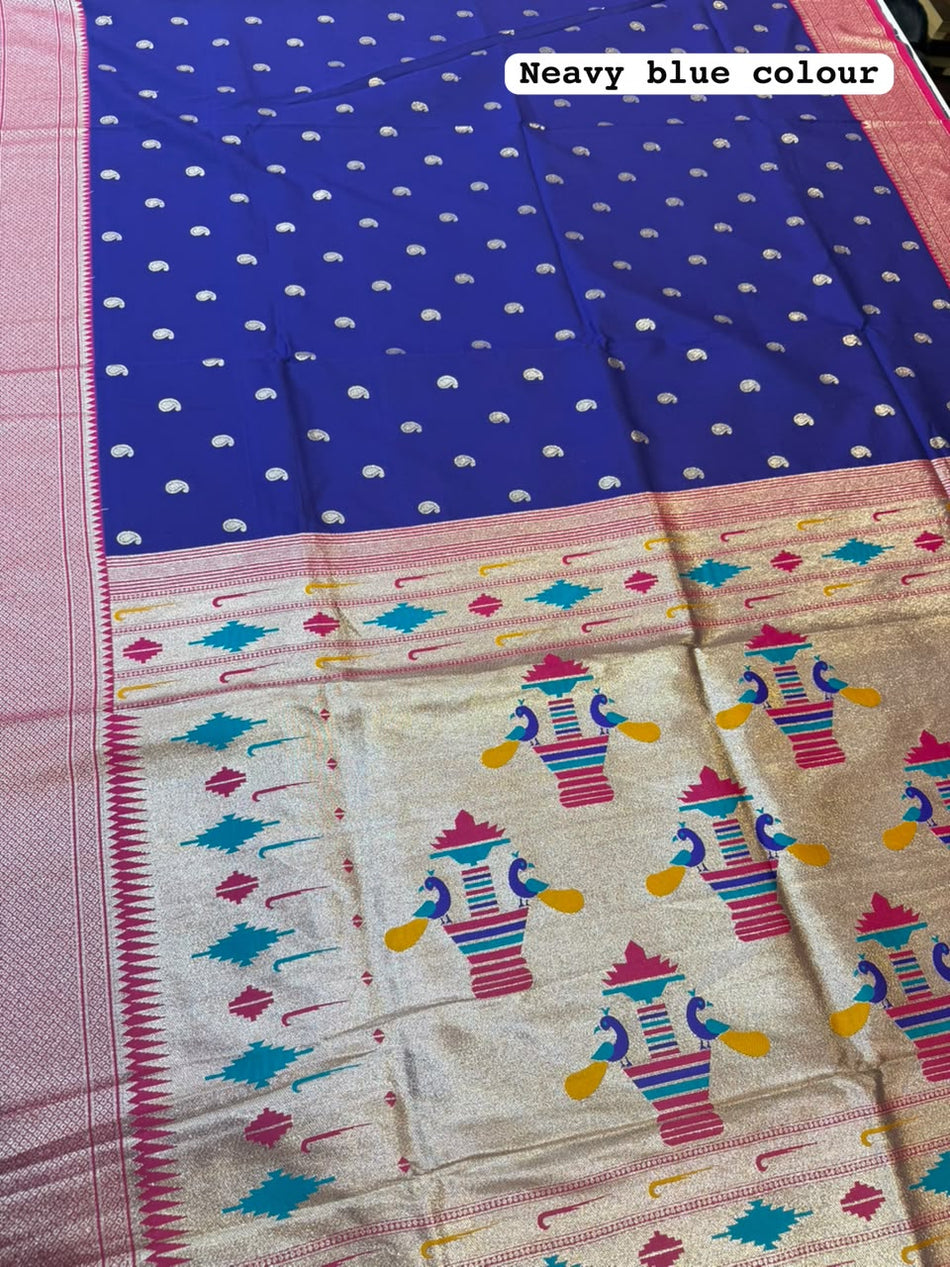 MAHARASHTRA PAITHANI SAREE (COLOUR : NEVY BLUE)