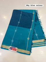 TWO TONE MAHESHWARI SAREE (COLOUR : SKY BLUE)