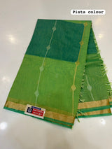 TWO TONE MAHESHWARI SAREE (COLOUR : PISTA)