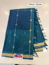 TWO TONE MAHESHWARI SAREE (COLOUR : PETRO)