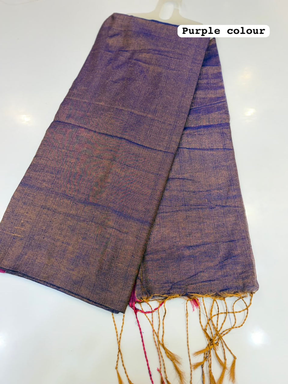 PLAIN TISSUE SAREE (COLOUR : PURPLE)