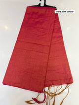 PLAIN TISSUE SAREE (COLOUR : DARK PINK)