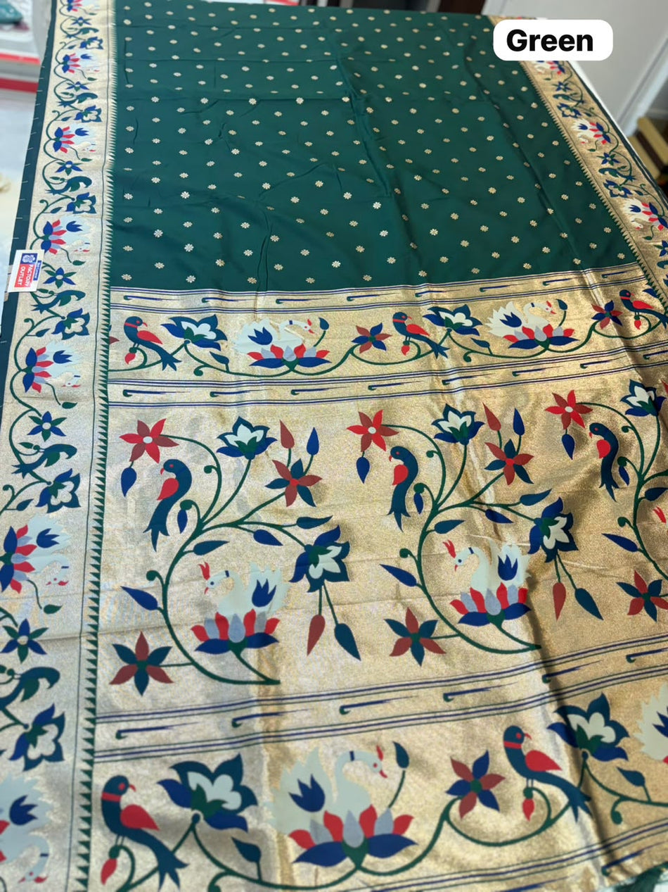 RAJHANS PAITHANI SAREE (COLOUR : GREEN)