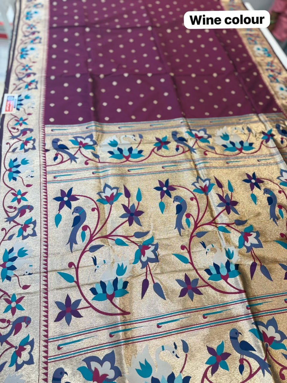 RAJHANS PAITHANI SAREE (COLOUR : WINE)