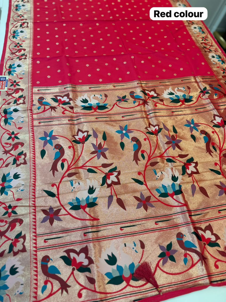 RAJHANS PAITHANI SAREE (COLOUR : RED)