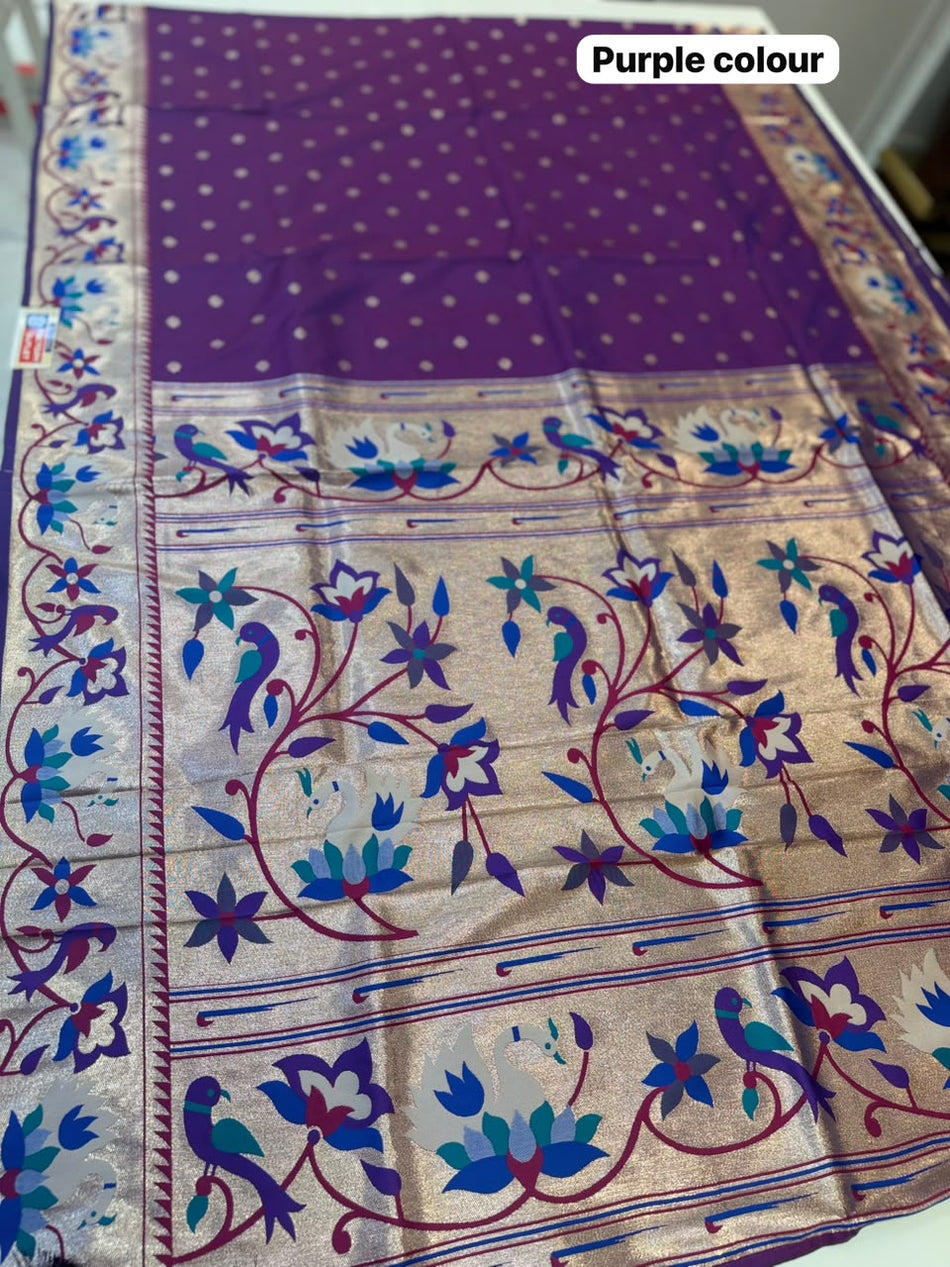 RAJHANS PAITHANI SAREE (COLOUR : PURPLE)