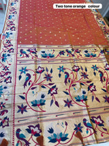 RAJHANS PAITHANI SAREE (COLOUR : TWO TONE ORANGE)