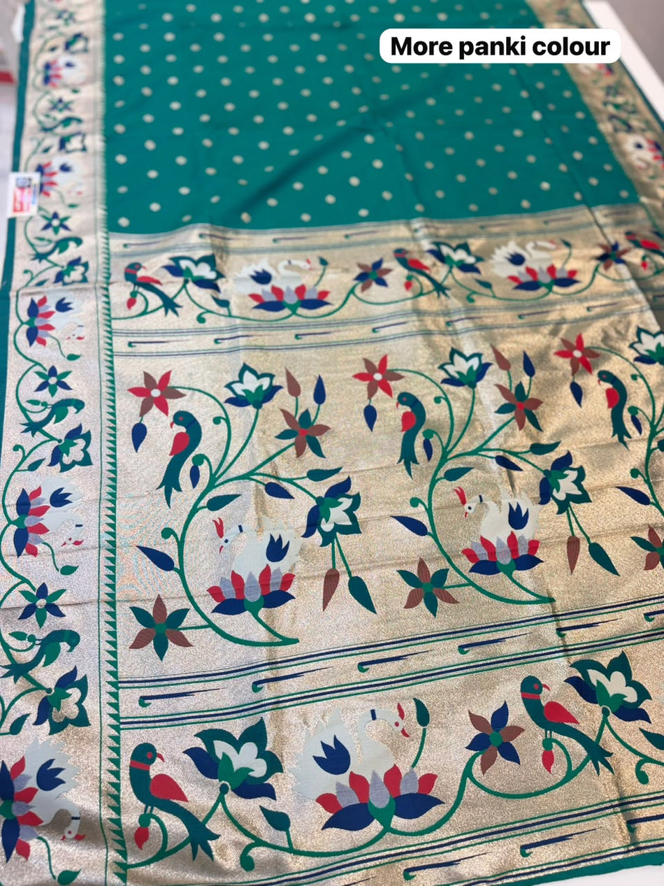 RAJHANS PAITHANI SAREE (COLOUR : MOREPANKHI)