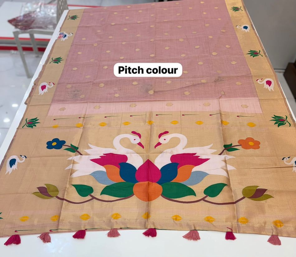 BAMBOO COTTON SAREE (COLOUR : PITCH)