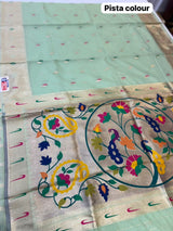 MORE BAMBOO SAREE (COLOUR : PISTA)