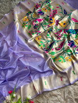 BAMBOO TISSUE SAREE (COLOUR : LIGHT PURPLE)