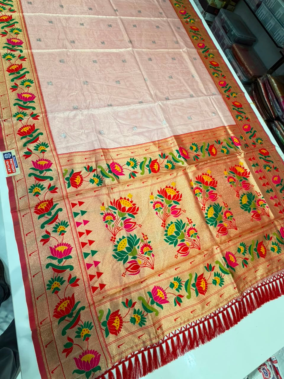 LOTUS TISSUE SAREE (PITCH color)